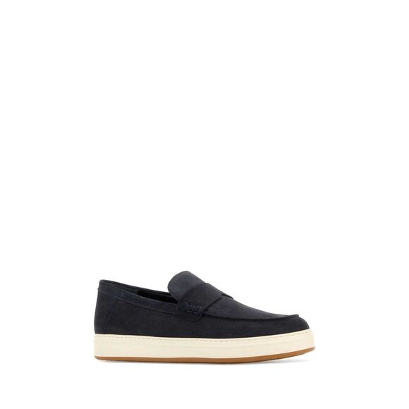 Hogan Men Dark Blue Suede Loafers